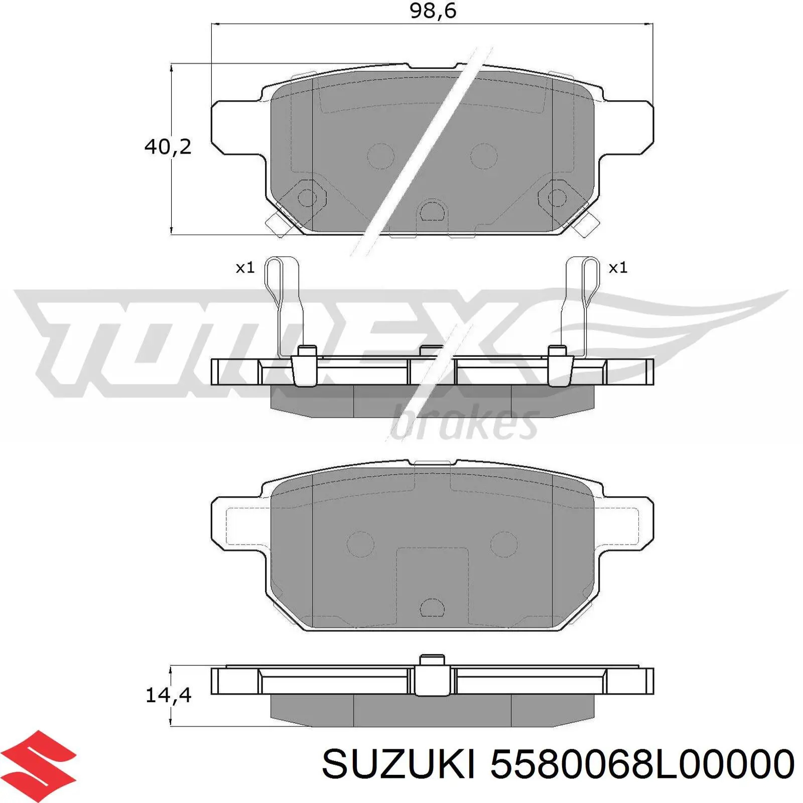 5580068L00000 Suzuki pastillas de freno traseras