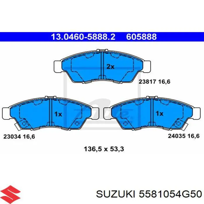 5581054G50 Suzuki pastillas de freno delanteras