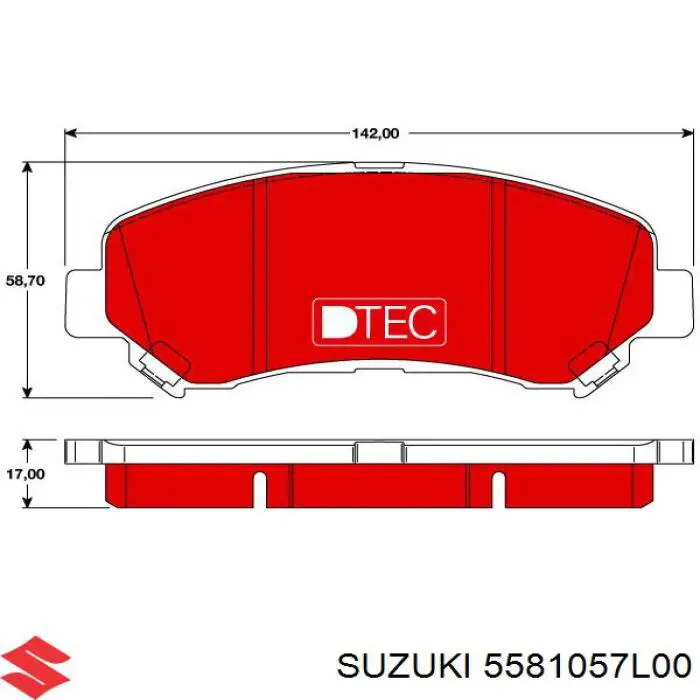 5581057L00 Suzuki pastillas de freno delanteras