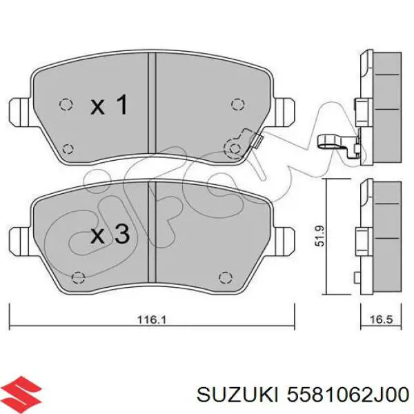 Pastillas freno delanteras Suzuki 5581062J00 precio, desde 23,17 EUR