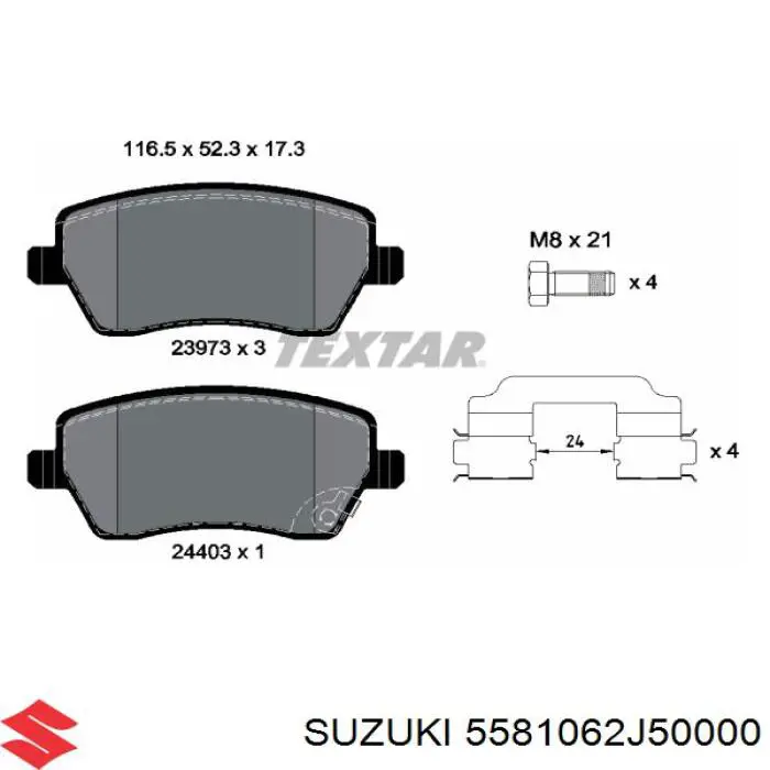 5581062J50000 Suzuki Pastillas delanteras