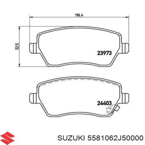 Pastillas freno delanteras Suzuki 5581062J50000 precio, desde 21,69 EUR