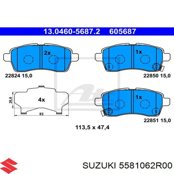 5581062R00 Suzuki pastillas de freno delanteras