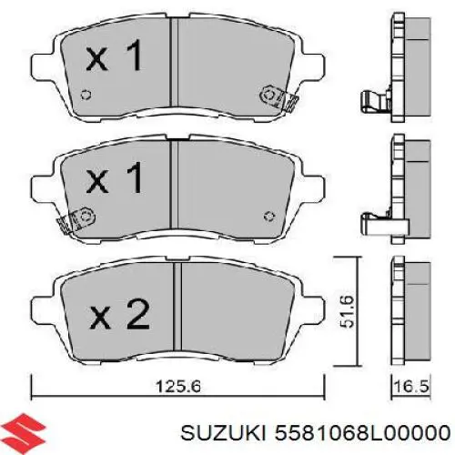 5581068L00000 Suzuki pastillas de freno delanteras