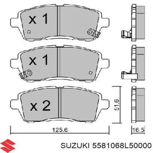 5581068L50000 Suzuki pastillas de freno delanteras