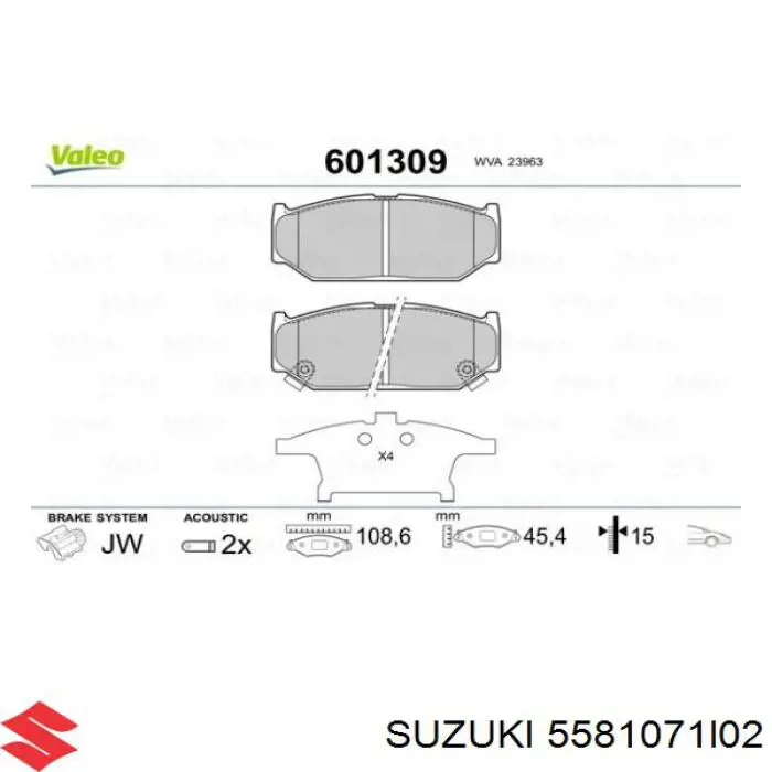 Pastillas de freno delanteras Suzuki Swift 4 MZ, EZ