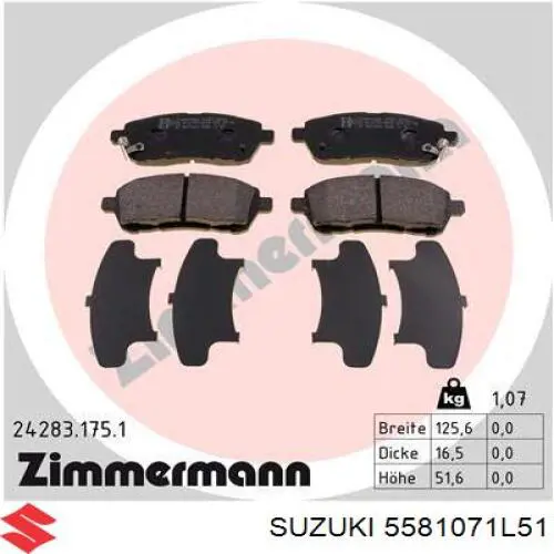 Pastillas de freno delanteras Suzuki Swift 4 MZ, EZ