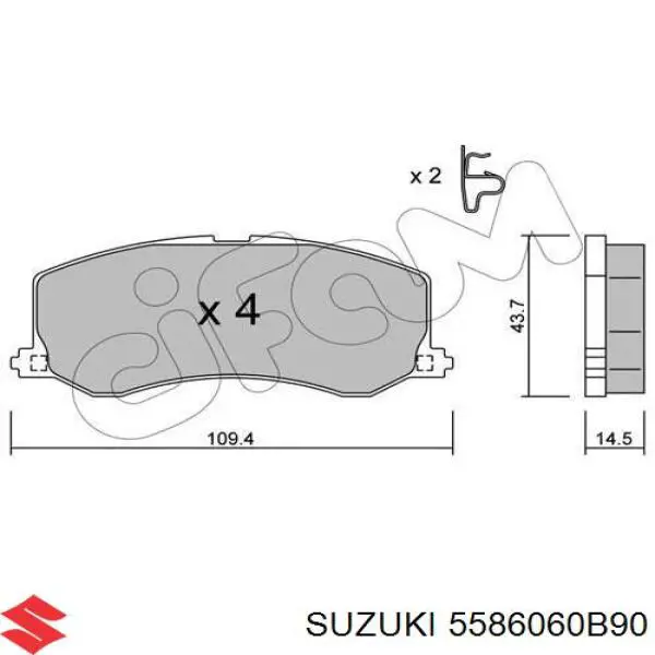 5586060B90 Suzuki pastillas de freno delanteras