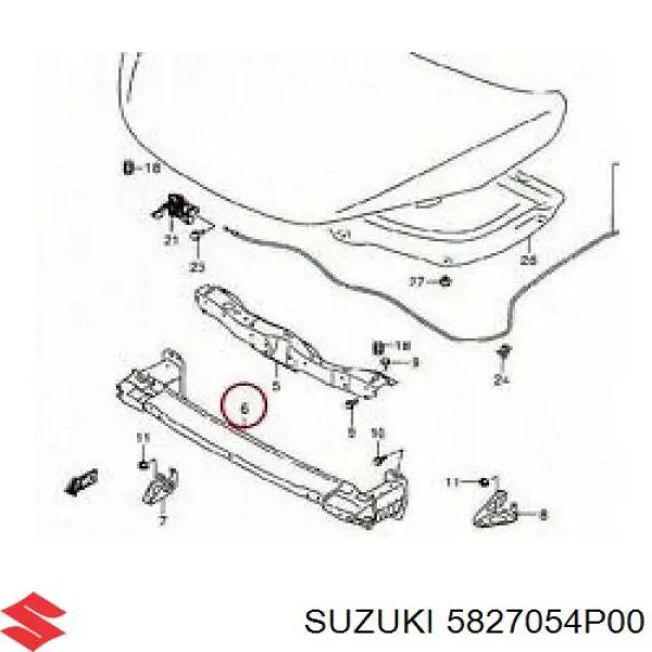  Refuerzo parachoque delantero Suzuki Vitara 