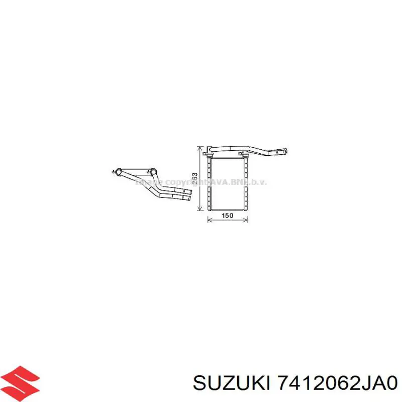 Radiador de calefacción Suzuki 7412062JA0 precio, desde 50,82 EUR