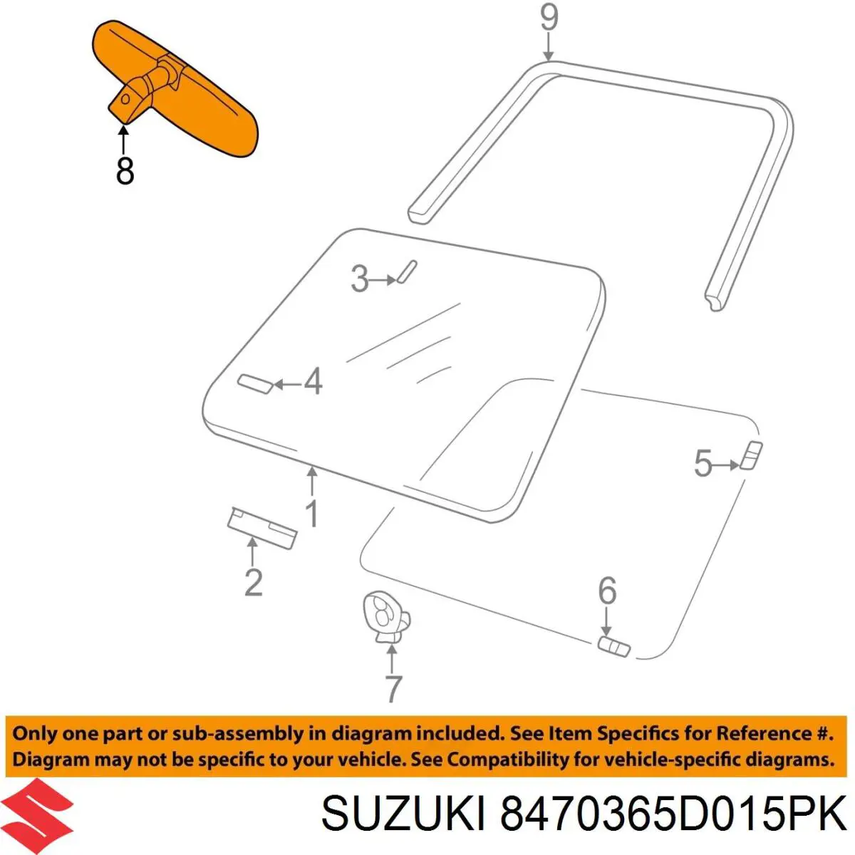Espejo interior Suzuki Grand Vitara SUV (FT, HT) (1998 - 2005) precio, desde 31,94 EUR