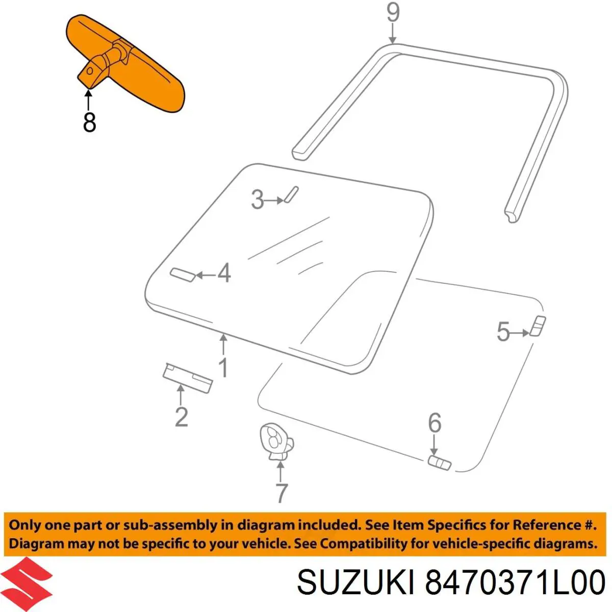 Espejo interior Suzuki 8470371L00 precio, desde 55,18 EUR
