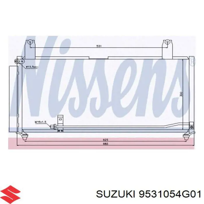 9531054G01 Suzuki condensador aire acondicionado