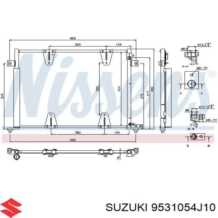 9531054J10 Suzuki condensador aire acondicionado