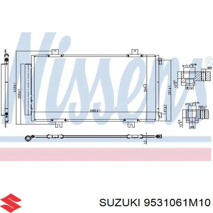 9531061M10 Suzuki condensador aire acondicionado