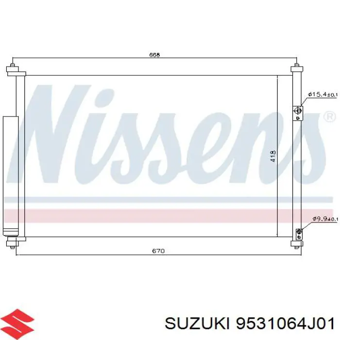 9531064J01 Suzuki condensador aire acondicionado