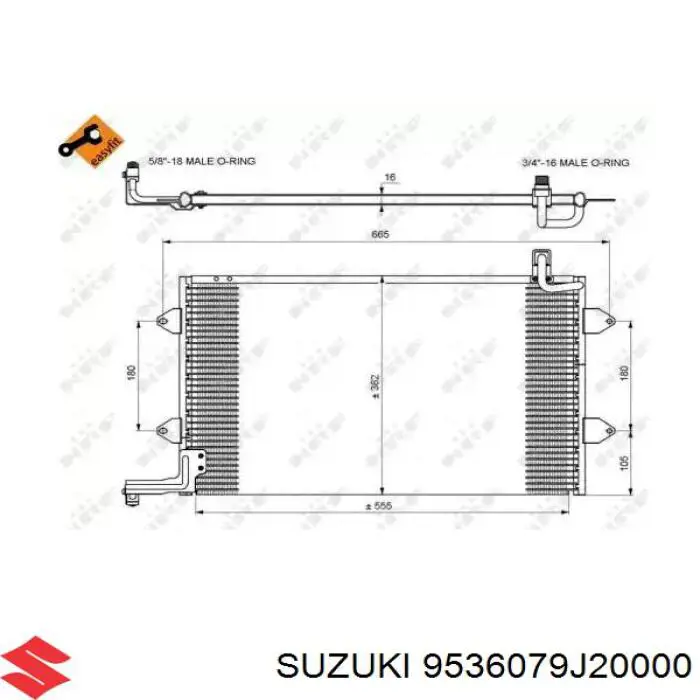 9536079J20000 Suzuki difusor de radiador, ventilador de refrigeración, condensador del aire acondicionado, completo con motor y rodete