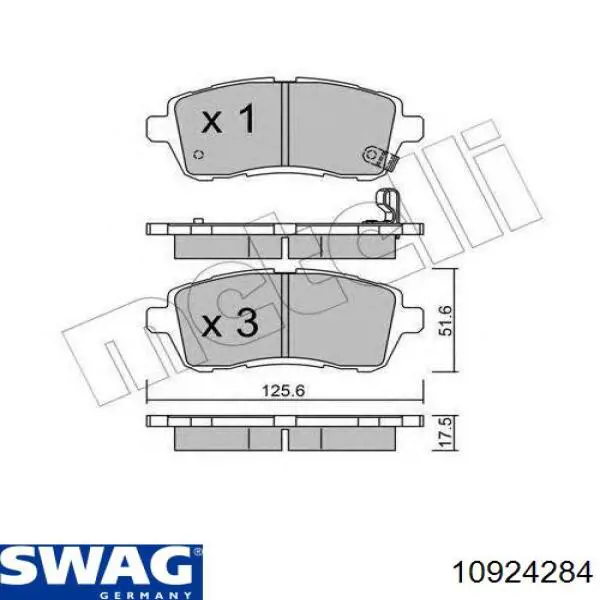 10924284 Swag carril de deslizamiento, cadena de distribución derecho