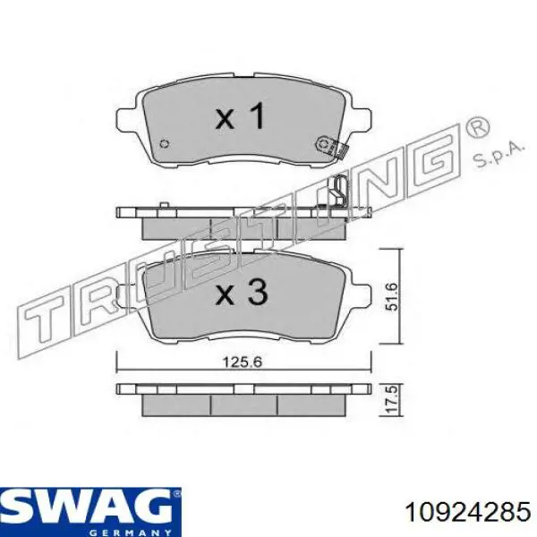 10924285 Swag carril de deslizamiento, cadena de distribución izquierdo