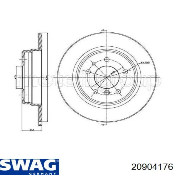 Disco de freno trasero BMW 5 E34