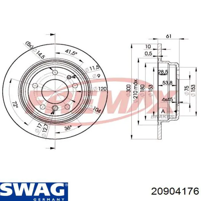 Disco de freno trasero BMW 5 E34