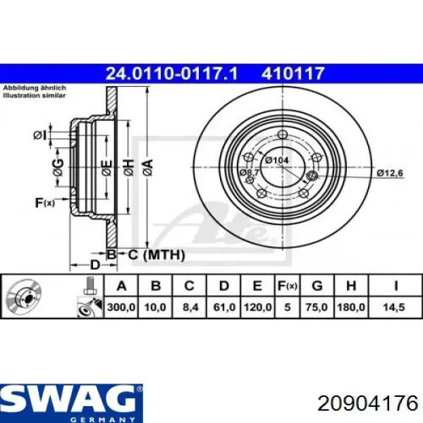 Disco de freno trasero BMW 5 E34