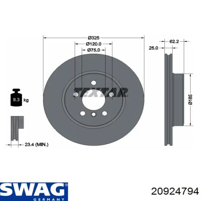 20 92 4794 Swag freno de disco delantero