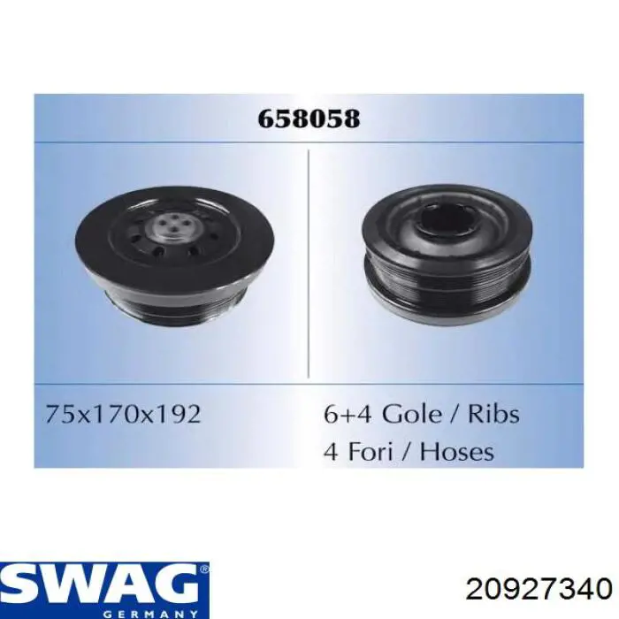 Polea del cigüeñal Swag 20927340 precio, desde 179,75 EUR