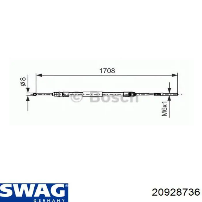 20928736 Swag cable de freno de mano trasero izquierdo