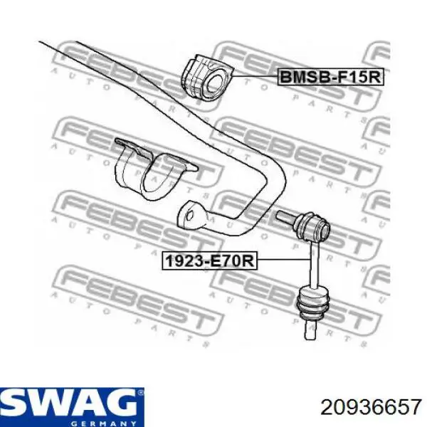 20 93 6657 Swag casquillo de barra estabilizadora trasera