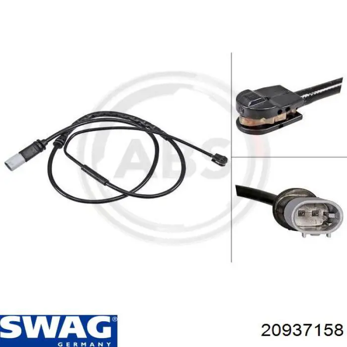 20 93 7158 Swag contacto de aviso, desgaste de los frenos, trasero