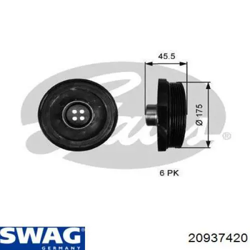 20937420 Swag polea, cigüeñal