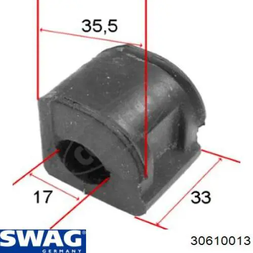 Buje de barra estabilizadora delantera 30610013 Swag