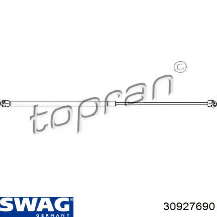 Muelle neumático de capó de motor Swag 30927690