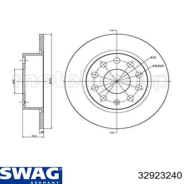 Disco de freno trasero Swag 32923240 precio, desde 27,10 EUR