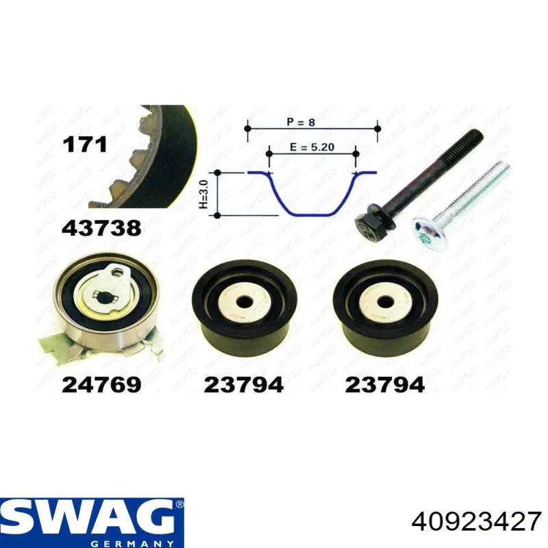 40923427 Swag kit de correa de distribución
