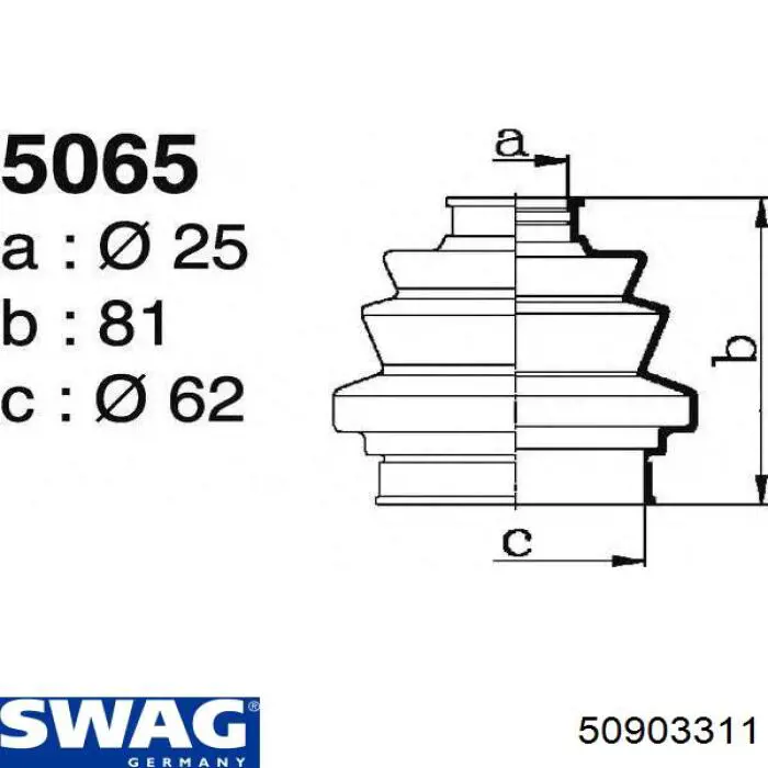 50903311 Swag fuelle, árbol de transmisión trasero exterior