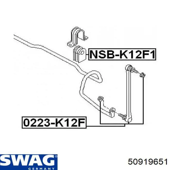 Soporte de barra estabilizadora delantera Jaguar X-type CF1
