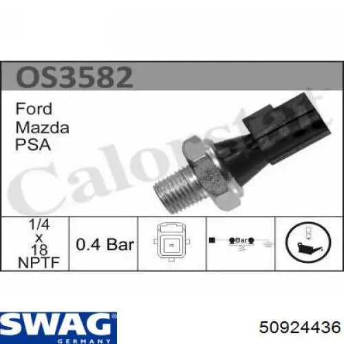 50 92 4436 Swag sensor de presión de aceite
