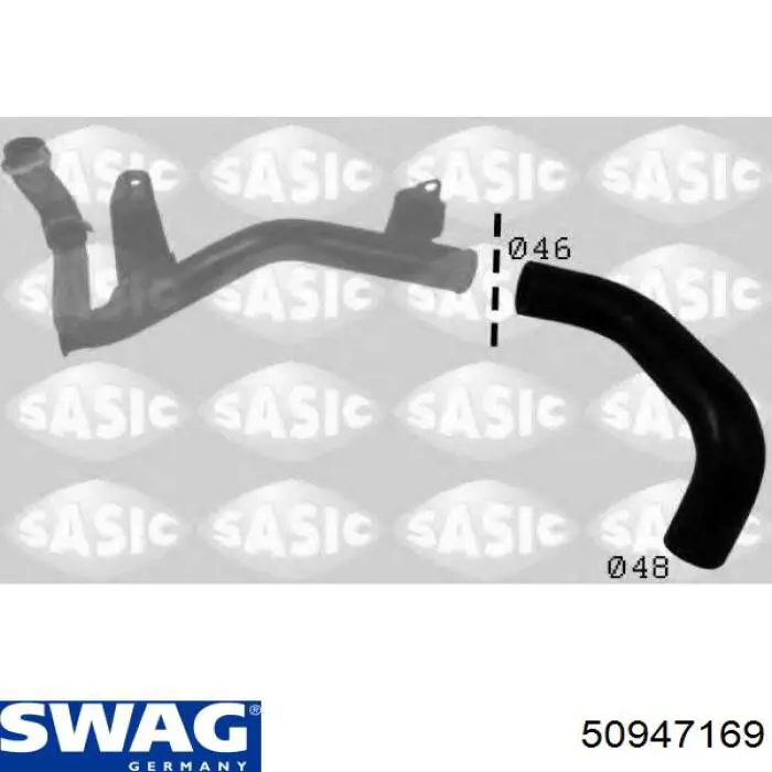 50947169 Swag tubo flexible de aire de sobrealimentación izquierdo