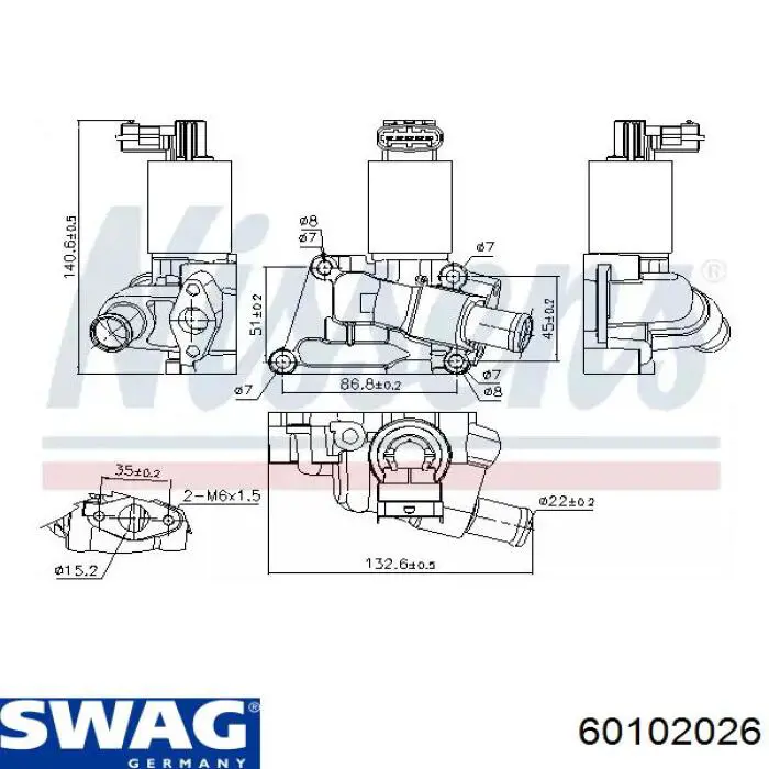 Válvula reguladora de admisión Swag 60102026