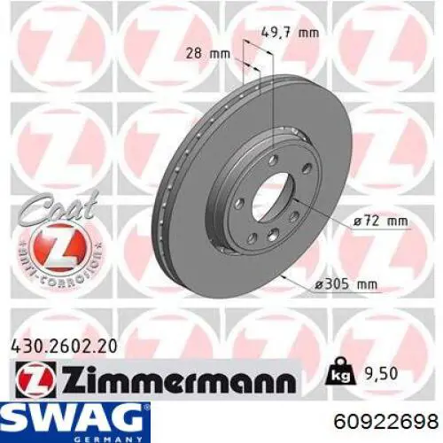 Freno de disco delantero Renault Trafic 2 FL