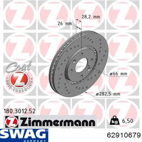 Comprar 62910679 Swag Freno de disco delantero