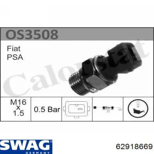 62918669 Swag sensor de presión de aceite