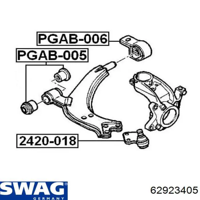 Silentblock suspension Swag 62923405