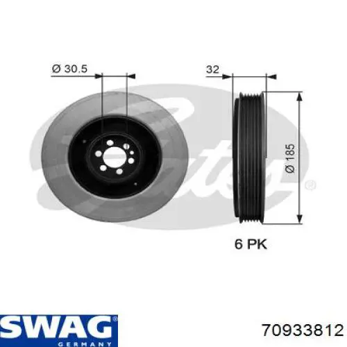 70933812 Swag polea, cigüeñal