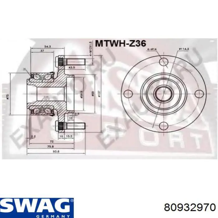 80932970 Swag cubo de rueda delantero