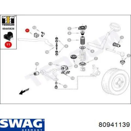 80941139 Swag casquillo de barra estabilizadora delantera