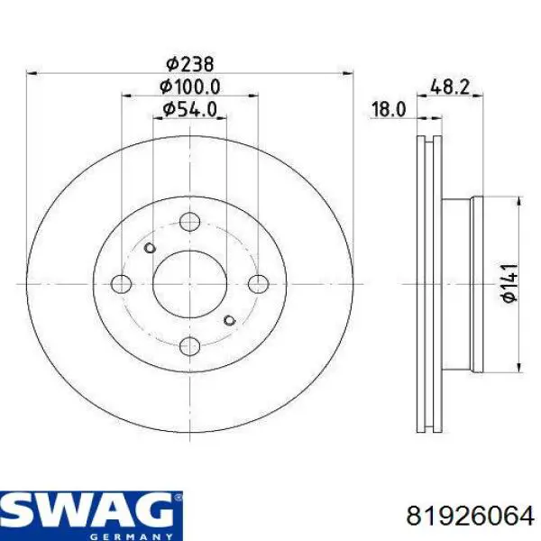 81926064 Swag disco de freno delantero