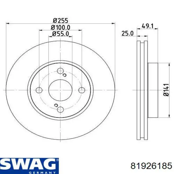 81926185 Swag freno de disco delantero